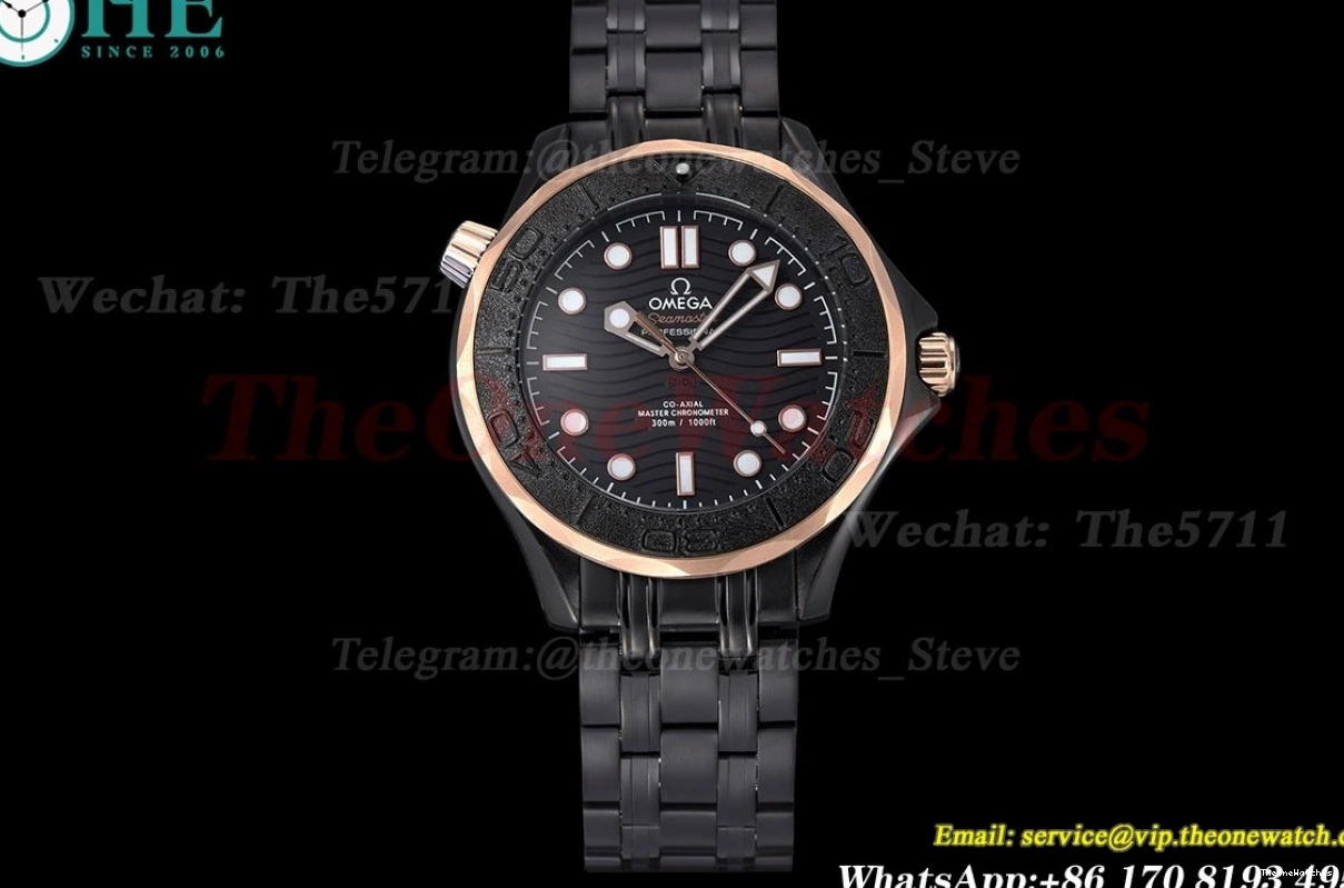 Dial 300m Black PVD PVD 42mm GDF MY8215 Seamaster 0201